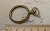 Accessories - Pocket Watch Frame Antique Bronze Round Pendants 37x55mm Set Of 4 Pcs A6306