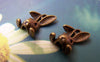 Accessories - Rabbit Head Charms Antique Bronze Pendants  9x13mm Set Of 30 Pcs A3006