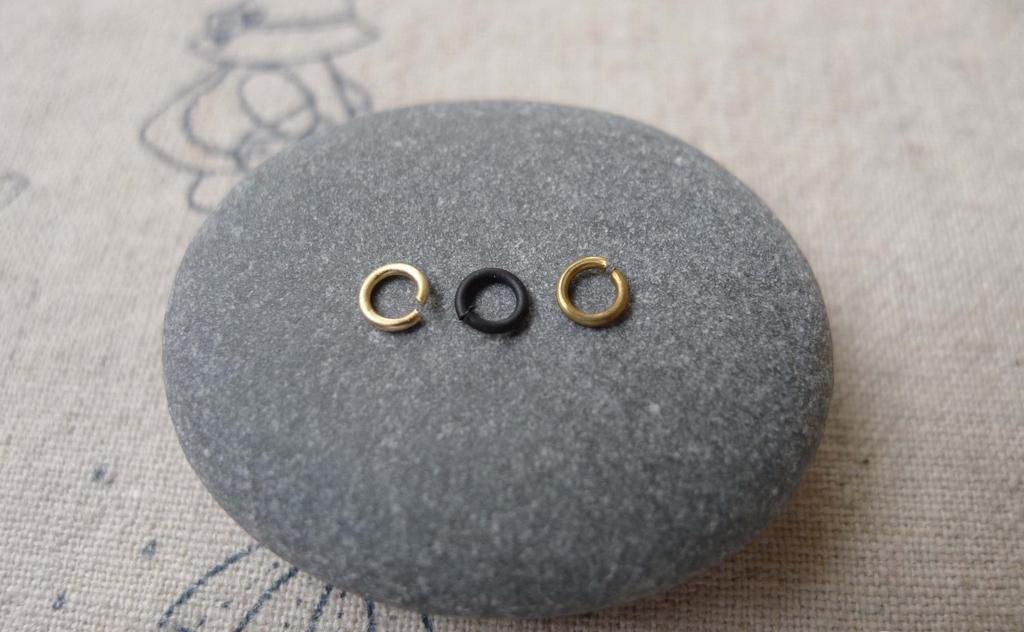 Accessories - Raw Brass Matte Gold Matte Black OD Jump Rings Size 4mm 22gauge