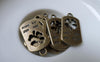 Accessories - Rectangle Lucky Flower Pendant Antique Bronze Clover Cut Out Charms 13x25mm Set Of 10 Pcs A7844