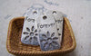 Accessories - Rectangle Pendants Antique Silver Flower Charms 12x23mm Set Of 10 Pcs A2923