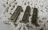 Accessories - Rectangular Flower Handmade Bar Flat Charms Antique Bronze 6x25mm Set Of 30 Pcs A7828