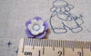 Accessories - Resin Flower Cabochon White Purple Miniature Flower Cameo 13mm A5792