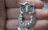Accessories - Rhinestone Owl Pendant Antique Silver Owl Charms 22x45mm Set Of 4 A1855