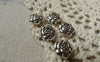 Accessories - Rondelle Flower Beads Antique Silver Embossed  11mm Set Of 30 Pcs A6432