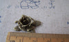 Accessories - Rose Flower Charms Antique Bronze Brass Findings 20x22mm Set Of 6 Pcs A4259