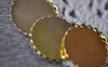Accessories - Round Pendant Tray Gold Base Settings Match 25mm Cabochon Set Of 10 Pcs A7858