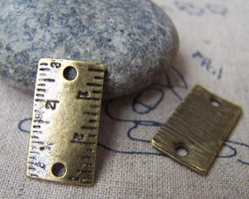 Accessories - Ruler Connector Antique Bronze Short Measuring Tap Charms 12x22mm Set Of 10 Pcs A3436