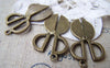 Accessories - Sewing Scissors,Antique Bronze Wide Blade Charms 20x36mm Set Of 10 Pcs A1718