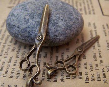 Accessories - Sewing Scissors Fabric Scissors Pendants Antique Bronze Charms 11x37mm Set Of 20 Pcs A1713