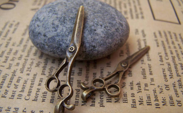 Accessories - Sewing Scissors Fabric Scissors Pendants Antique Bronze Charms 11x37mm Set Of 20 Pcs A1713