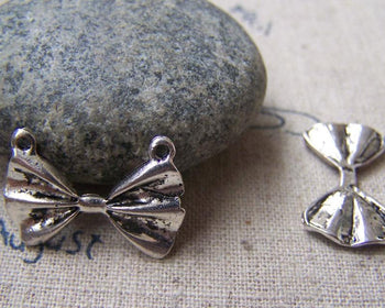Accessories - Silver Bow Tie Connector Retro Charms 15x22mm A2926