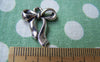Accessories - Silver Bow Tie Knot Charms Antiqued Color Pendants 18x20mm A792