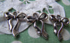 Accessories - Silver Bow Tie Knot Charms Antiqued Color Pendants 18x20mm A792