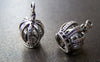 Accessories - Silver Crown Charms Antiqued Finished 3D King Crown Pendants Size 14x20mm Set Of 10  A760
