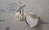 Accessories - Silver Cufflink Blanks Bezel Settings Match 18mm Cabochon Set Of 10 Pcs A2619