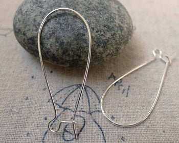 Accessories - Silver  Kidney Earwire French Earwire  38mm Set Of 50 Pcs A6252
