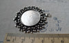 Accessories - Silver Pendant Tray Round Cameo Base Settings Match 25mm Cabochon Set Of 5 Pcs  A6376