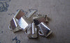 Accessories - Silver Ribbon Ends Clamps Fasteners Clasps 10mm Set Of 50 Pcs A3586