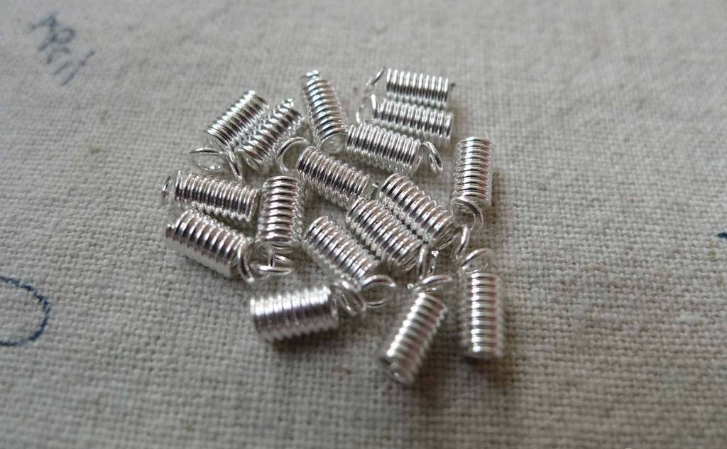 Accessories - Silver Spring Cord End Connector Coil Necklace Head 3x6mm Set Of 200 Pcs A6713