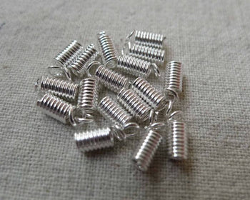 Accessories - Silver Spring Cord End Connector Coil Necklace Head 3x6mm Set Of 200 Pcs A6713