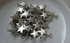 Accessories - Silver Star Charms Blank Tibetan Silver Charms  10mm Set Of 50 Pcs A6332