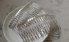 Accessories - Silvery Gray Comb Hair Clips 20 Teeth Metal Wire Hair Pins  38x75mm Set Of 10 Pcs  A6039