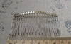 Accessories - Silvery Gray Comb Hair Clips 20 Teeth Metal Wire Hair Pins  38x75mm Set Of 10 Pcs  A6039