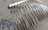 Accessories - Silvery Gray Comb Hair Clips 20 Teeth Metal Wire Hair Pins  38x75mm Set Of 10 Pcs  A6039