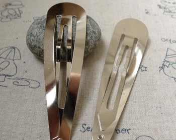 Accessories - Silvery Gray Hair Clips French Barrette Accessories  22x80mm Set Of 10 Pcs A5905