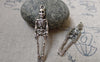 Accessories - Skeleton Charms Antique Silver Halloween Punk Pendant 9x38mm Set Of 10 Pcs A6040