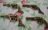 Accessories - Skull Gun Pendants Antique Bronze Star Pistol Charms 20x35mm Set Of 10 Pcs A2158