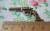 Accessories - Skull Gun Pendants Antique Bronze Star Pistol Charms 20x35mm Set Of 10 Pcs A2158