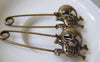 Accessories - Skull Shawl Pin Kilt Pin Antique Bronze Safety Pins Broochs 19x52mm Set Of 4 Pcs A579