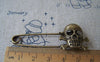 Accessories - Skull Shawl Pin Kilt Pin Antique Bronze Safety Pins Broochs 19x52mm Set Of 4 Pcs A579