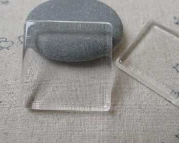 Accessories - Square Tile Cabochon Crystal Glass Flat Cameo Cover 30mm Set Of 10 Pcs A7125