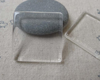 Accessories - Square Tile Cabochon Crystal Glass Flat Cameo Cover 30mm Set Of 10 Pcs A7125
