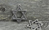 Accessories - Star Of David Charms Antique Silver Six Point Star Hexagram Pendants 18x21mm Set Of 50 Pcs  A7671