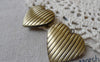 Accessories - Stripe Heart Picture Locket Antique Bronze Photo Locket Pendants 29mm Set Of 4 Pcs A7013