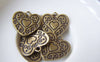 Accessories - Swirly Heart Antique Bronze Charms Flat Pendants 19x19mm Set Of 20 Pcs A3710