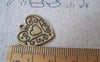 Accessories - Swirly Heart Antique Bronze Charms Flat Pendants 19x19mm Set Of 20 Pcs A3710