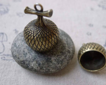Accessories - Tassel Caps Bead Cap Bronze Charms Pendants 19x24mm Set Of 5 Pcs A6750