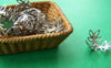 Accessories - Three Leaf Filigree Bead Caps Silvery Gray Nickel Tone Bead Caps 14mm Set Of 100 Pcs A2048