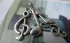 Accessories - Three Music Note Charms Antique Silver Treble Clef  Pendants 36mm Set Of 10 Pcs A7845