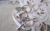 Accessories - Three Vintage Keys Keychain Antique Silver Keyring Charms 13x26mm Set Of 10 A1240