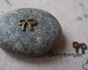 Accessories - Tiny Bow Tie Charms Antique Bronze Bowtie Charms 8x10mm  Set Of 50 Pcs   A5008