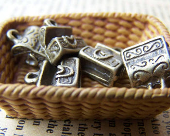 Accessories - Treasure Box Pendants Antique Bronze Chest Charms 4.5x9x11mm Set Of 20 A1400
