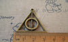 Accessories - Triangle Circle Geometric Pendant Antique Bronze Charms 31x32mm Set Of 10 Pcs A5289