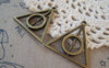 Accessories - Triangle Circle Geometric Pendant Antique Bronze Charms 31x32mm Set Of 10 Pcs A5289