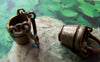 Accessories - Water Bucket Charms Antique Bronze 3D Pendants 21mm Set Of 10 Pcs A1446